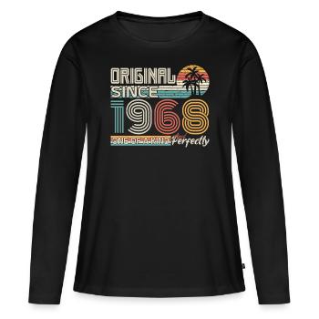 1968 anniversary 1968 born in 1968 anniversary - Women's Premium Organic Long Sleeve Shirt - black - Front - Julia (174cm)