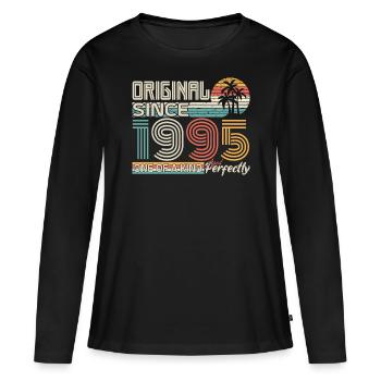 1995 anniversaire 1995 né en 1995 anniversaire - T-shirt manches longues Premium bio Femme - noir - Devant - Julia (174cm)
