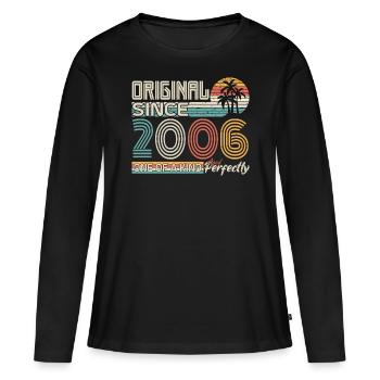 2006 anniversaire 2006 né en 2006 anniversaire - T-shirt manches longues Premium bio Femme - noir - Devant - Julia (174cm)