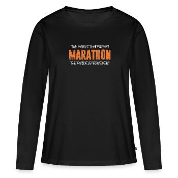Running Runner Jogging Jogging Runner Gift - Women's Premium Organic Long Sleeve Shirt - black - Front - Julia (174cm)