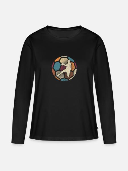 Handball Handballer Handballspieler Sport Geschenk - Frauen Premium Bio Langarmshirt - Schwarz