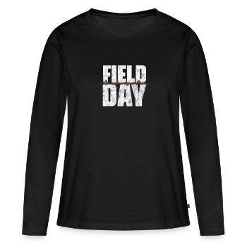 Kindergarten - Frauen Premium Bio Langarmshirt - Schwarz - Vorne - Julia (174cm)