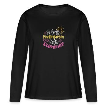 Kindergarten - Frauen Premium Bio Langarmshirt - Schwarz - Vorne - Julia (174cm)