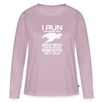 Run - Women's Premium Organic Long Sleeve Shirt - dusky pink - Front - Julia (174cm)