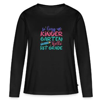 Kindergarten - Frauen Premium Bio Langarmshirt - Schwarz - Vorne - Julia (174cm)