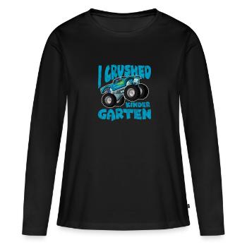 École maternelle - T-shirt manches longues Premium bio Femme - noir - Devant - Julia (174cm)