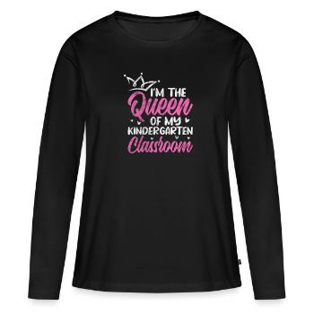 Kindergarten - Frauen Premium Bio Langarmshirt - Schwarz - Vorne - Julia (174cm)