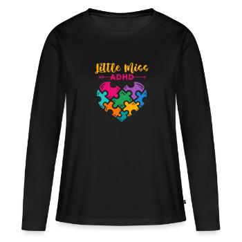 TDAH TDAH Cadeau de déficit de l’attention - T-shirt manches longues Premium bio Femme - noir - Devant - Julia (174cm)