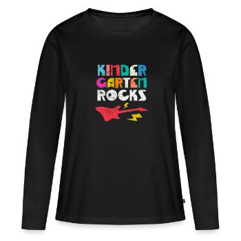 Kindergarten - Frauen Premium Bio Langarmshirt - Schwarz - Vorne - Julia (174cm)