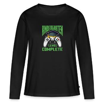 Kindergarten - Frauen Premium Bio Langarmshirt - Schwarz - Vorne - Julia (174cm)