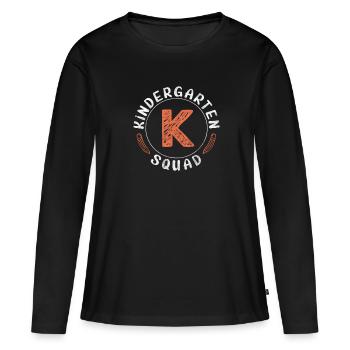 Kindergarten - Frauen Premium Bio Langarmshirt - Schwarz - Vorne - Julia (174cm)
