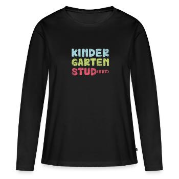 Kindergarten - Frauen Premium Bio Langarmshirt - Schwarz - Vorne - Julia (174cm)