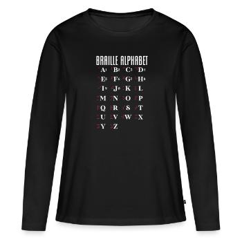 Braille Braille Blind Gift - T-shirt manches longues Premium bio Femme - noir - Devant - Julia (174cm)