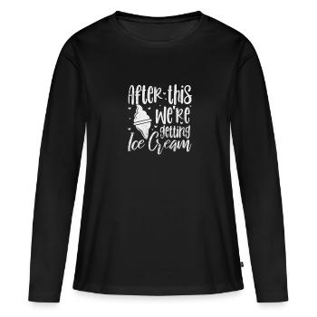 Eiscreme - Frauen Premium Bio Langarmshirt - Schwarz - Vorne - Julia (174cm)