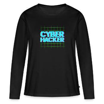 Hacker Coder Computerfreak Nerd Hacking Geschenk - Frauen Premium Bio Langarmshirt - Schwarz - Vorne - Julia (174cm)