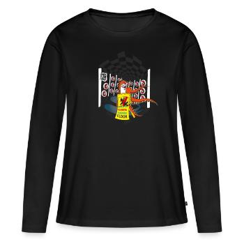 MOUILLÉ - T-shirt manches longues Premium bio Femme - noir - Devant - Julia (174cm)