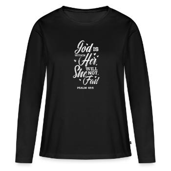 Bible - T-shirt manches longues Premium bio Femme - noir - Devant - Julia (174cm)