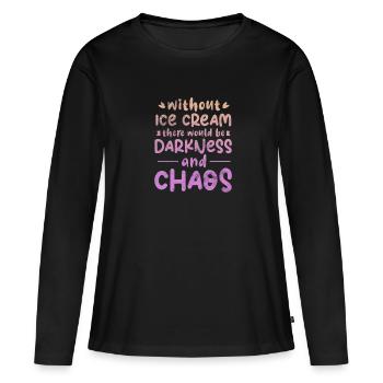 Eiscreme - Frauen Premium Bio Langarmshirt - Schwarz - Vorne - Julia (174cm)