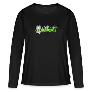 Hacker Coder Computer Hacking Cadeau - T-shirt manches longues Premium bio Femme - noir - Devant - Julia (174cm)