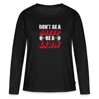 Culturiste - T-shirt manches longues Premium bio Femme - noir - Devant - Julia (174cm)