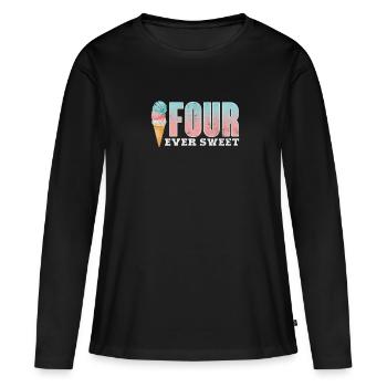 Eiscreme - Frauen Premium Bio Langarmshirt - Schwarz - Vorne - Julia (174cm)