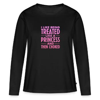 Sadomaso BDSM Dominatrix SM Sado Maso Cadeau - T-shirt manches longues Premium bio Femme - noir - Devant - Julia (174cm)