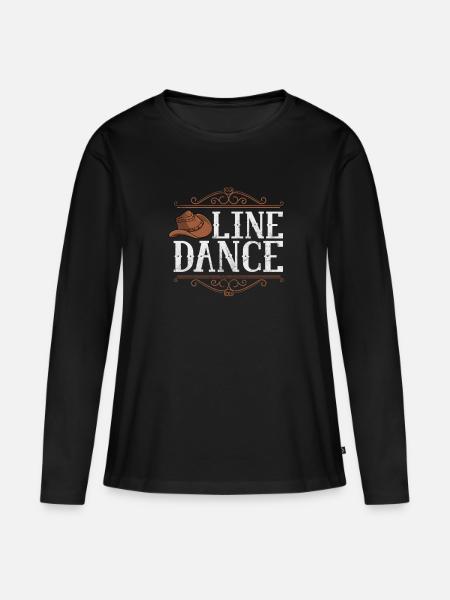 Linedance - Frauen Premium Bio Langarmshirt - Schwarz