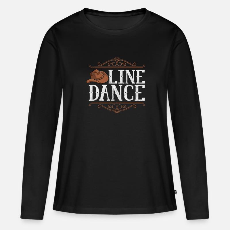Linedance - Frauen Premium Bio Langarmshirt - Schwarz