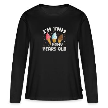 Eiscreme - Frauen Premium Bio Langarmshirt - Schwarz - Vorne - Julia (174cm)