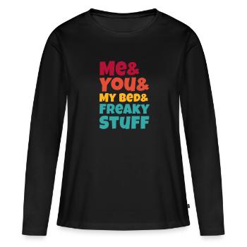Sadomaso BDSM Femdom SM Sado Maso Gift - Women's Premium Organic Long Sleeve Shirt - black - Front - Julia (174cm)