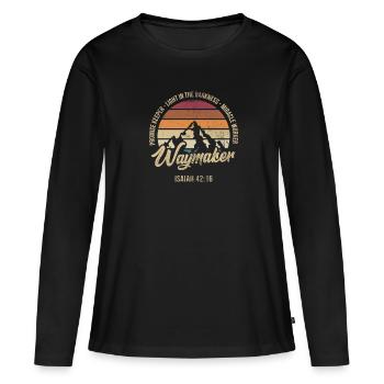 Bible - T-shirt manches longues Premium bio Femme - noir - Devant - Julia (174cm)