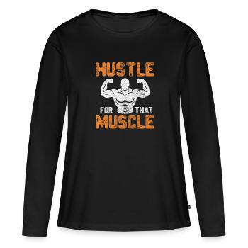 Bodybuilder - Frauen Premium Bio Langarmshirt - Schwarz - Vorne - Julia (174cm)