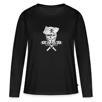 Hacker - Frauen Premium Bio Langarmshirt - Schwarz - Vorne - Julia (174cm)