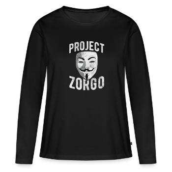 Hacker - Frauen Premium Bio Langarmshirt - Schwarz - Vorne - Julia (174cm)