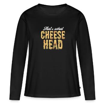 Fromage - T-shirt manches longues Premium bio Femme - noir - Devant - Julia (174cm)