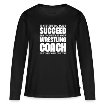 Wrestling Wrestler Fight Wrestling Ringer Gift - Women's Premium Organic Long Sleeve Shirt - black - Front - Julia (174cm)