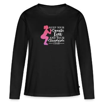 Bodybuilder - Frauen Premium Bio Langarmshirt - Schwarz - Vorne - Julia (174cm)
