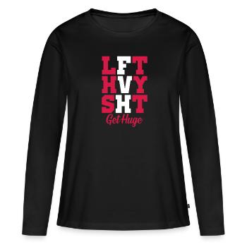 Bodybuilder Body Building Fitness Gym cadeau - T-shirt manches longues Premium bio Femme - noir - Devant - Julia (174cm)