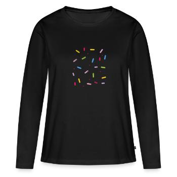 Eiscreme - Frauen Premium Bio Langarmshirt - Schwarz - Vorne - Julia (174cm)