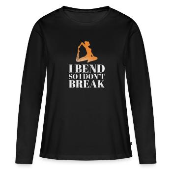 Méditation - T-shirt manches longues Premium bio Femme - noir - Devant - Julia (174cm)