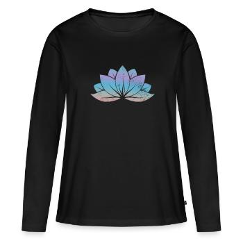 Méditation - T-shirt manches longues Premium bio Femme - noir - Devant - Julia (174cm)