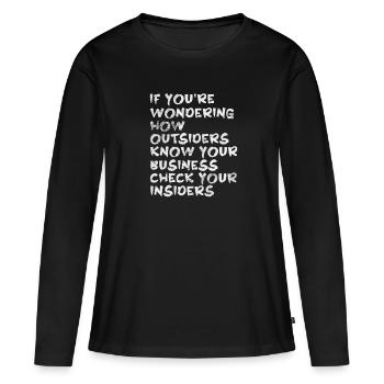 Hacker - Frauen Premium Bio Langarmshirt - Schwarz - Vorne - Julia (174cm)