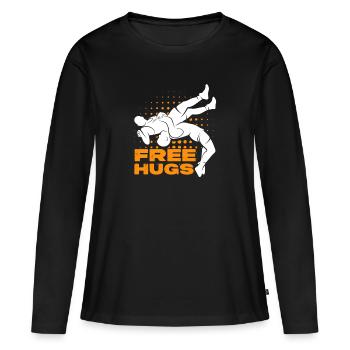 Wrestling Wrestler Fight Wrestling Ringer Gift - Women's Premium Organic Long Sleeve Shirt - black - Front - Julia (174cm)