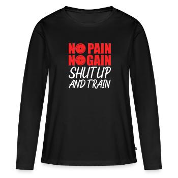 Bodybuilder Body Building Fitness Gym cadeau - T-shirt manches longues Premium bio Femme - noir - Devant - Julia (174cm)