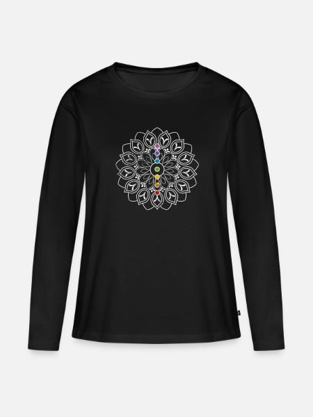 Meditation - Frauen Premium Bio Langarmshirt - Schwarz