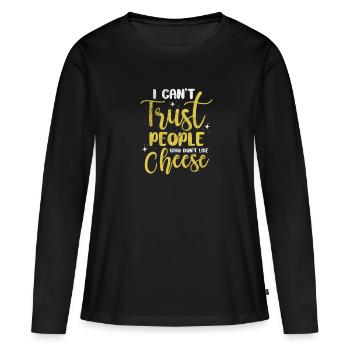 Fromage - T-shirt manches longues Premium bio Femme - noir - Devant - Julia (174cm)
