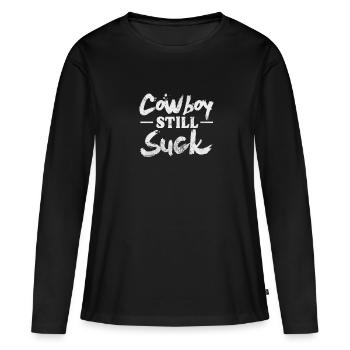 Cow-boy - T-shirt manches longues Premium bio Femme - noir - Devant - Julia (174cm)