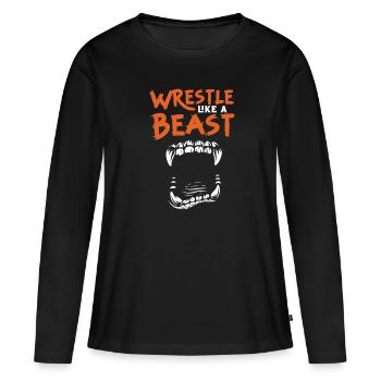 Wrestling Wrestler Fight Wrestling Ringer Gift - Women's Premium Organic Long Sleeve Shirt - black - Front - Julia (174cm)
