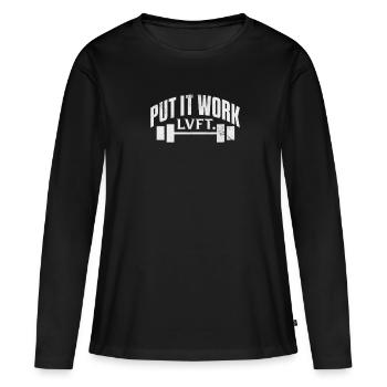 Bodybuilder - Frauen Premium Bio Langarmshirt - Schwarz - Vorne - Julia (174cm)