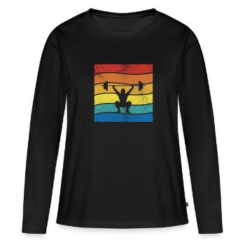 Bodybuilder - Frauen Premium Bio Langarmshirt - Schwarz - Vorne - Julia (174cm)
